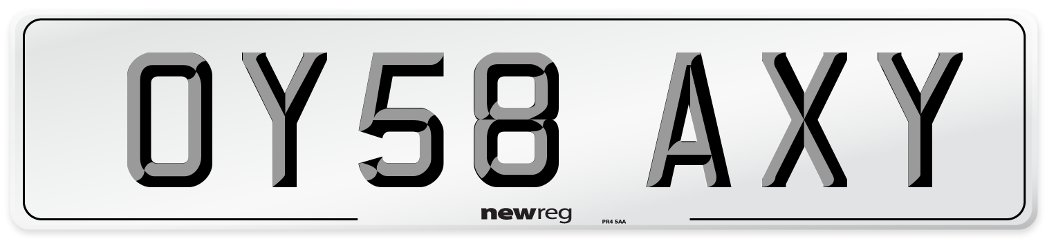 OY58 AXY Number Plate from New Reg